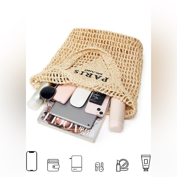 NEW Straw Beach Bag - Picture 2 of 11